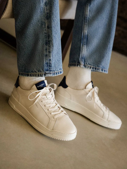 Cream & Navy Blue